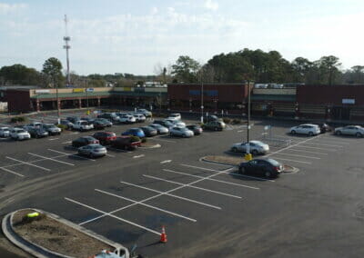 aerial view of completed parking lot resurfacing