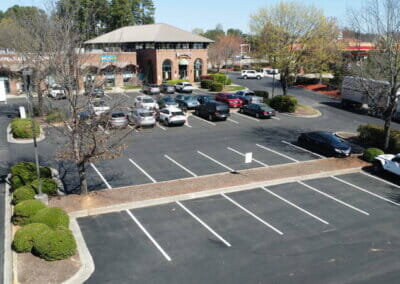 open parking spots in paved parking lot