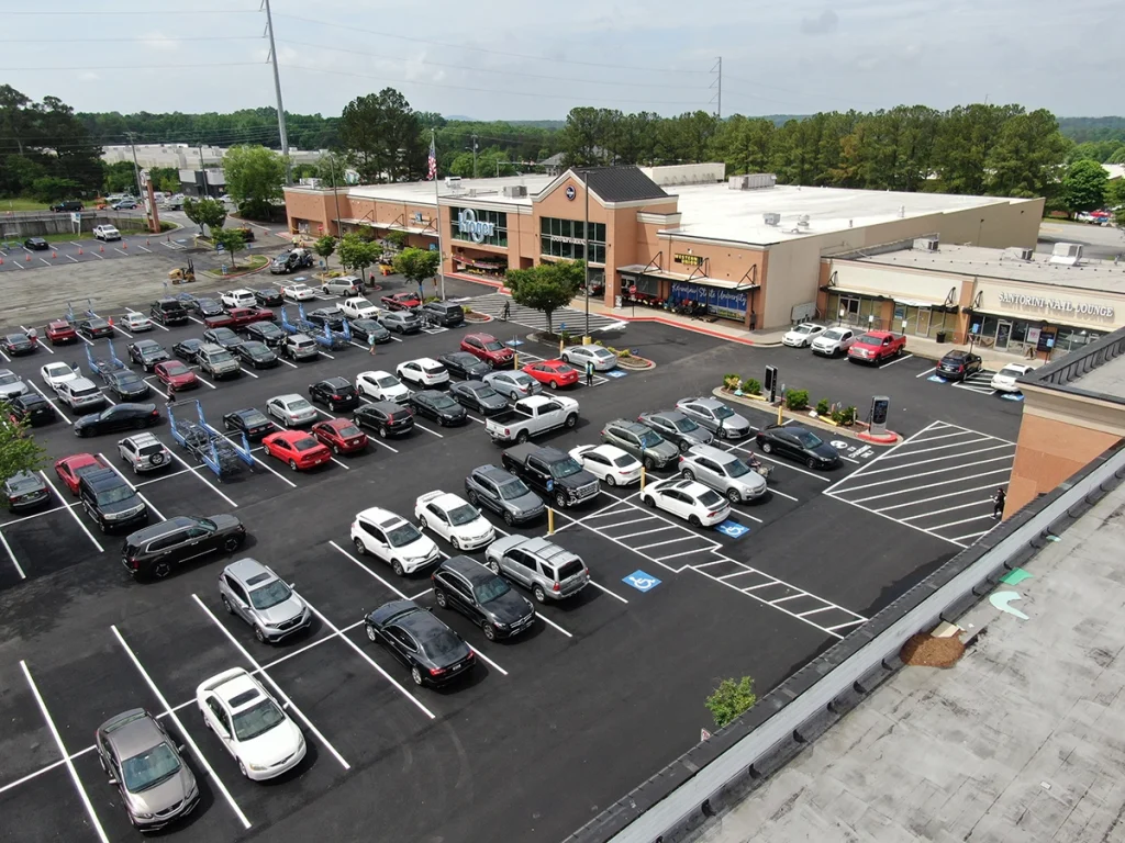 after repaving a shopping center in kennesaw, ga