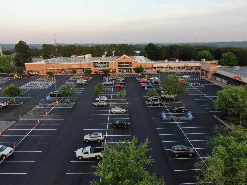 after repaving a shopping center in kennesaw, ga