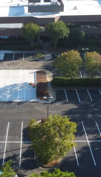 aerial view of a healthcare facility parking lot