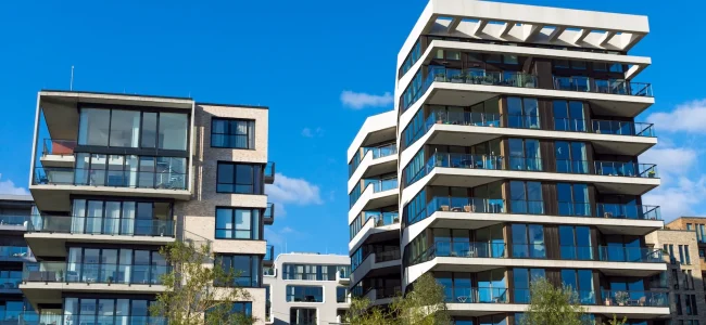 Modern condominiums in Milwaukee, WI