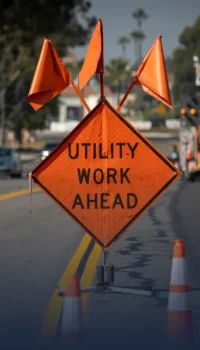 Utility Work Ahead Sign